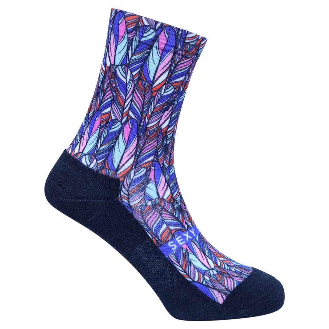 Boho Feathers Printed Mohair Crew - 4-7